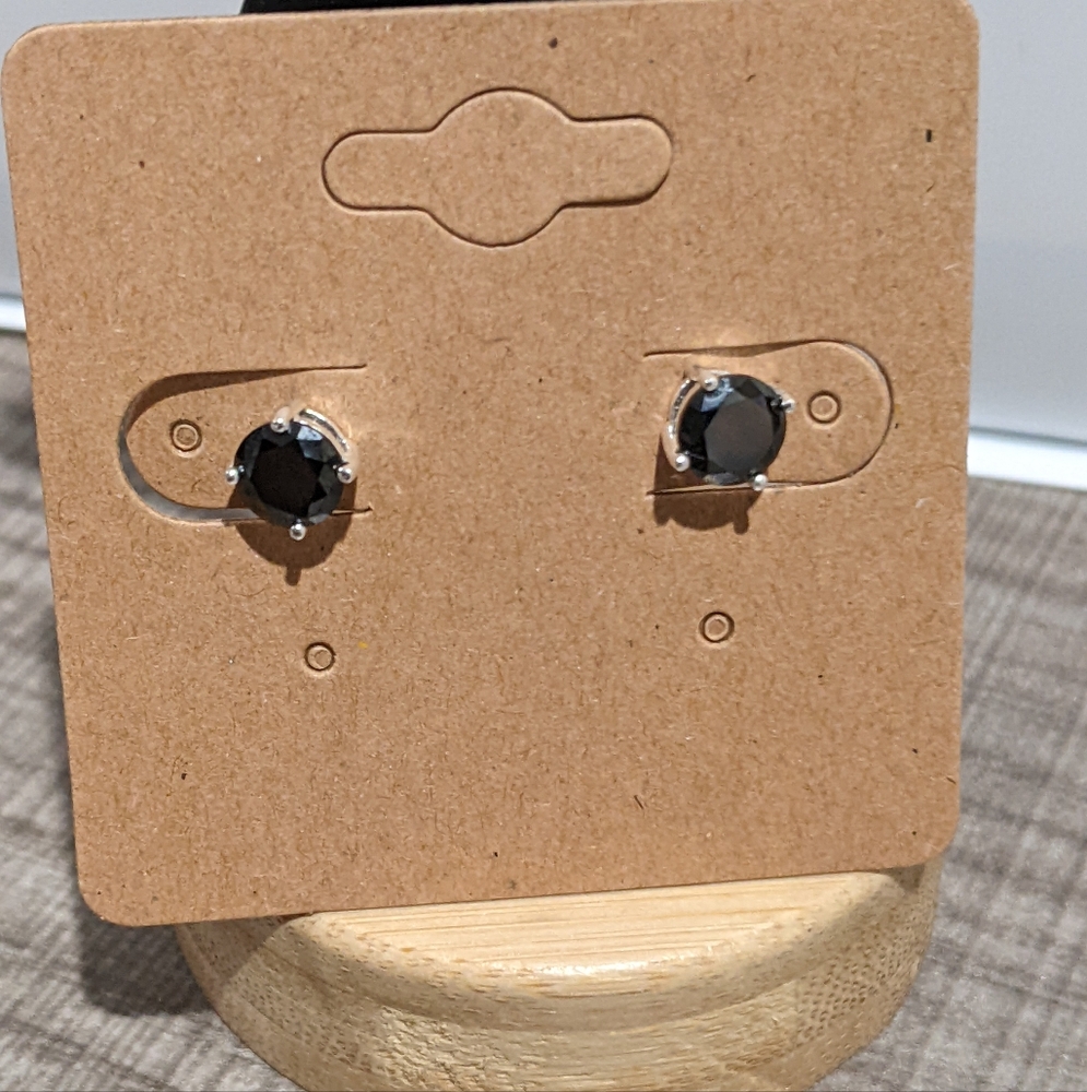 Cubic Zirconia Stud Earrings - Picture 2 of 3